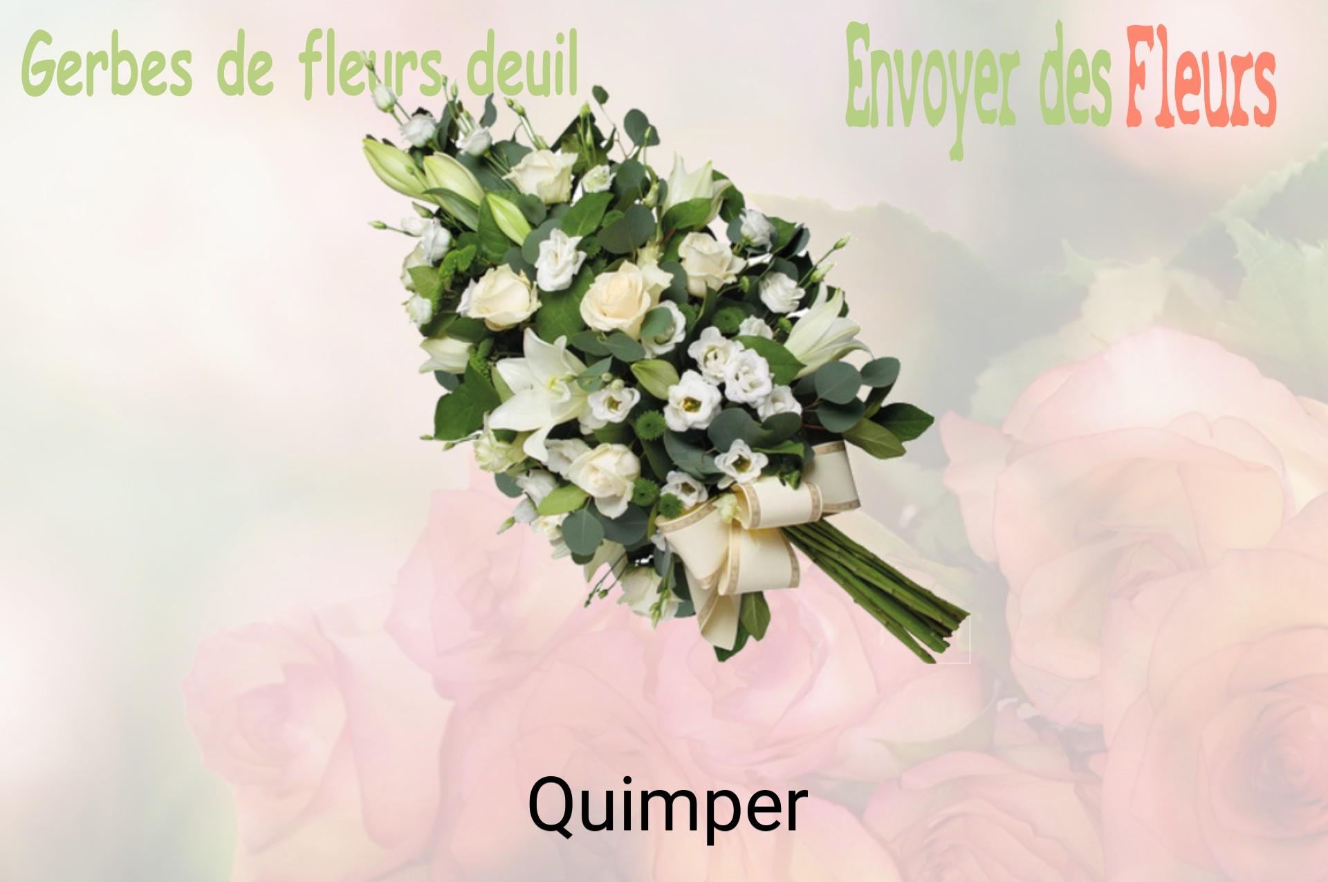 Gerbe de fleurs de deuil livrée à Quimper